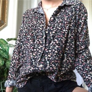 Corduroy Floral Button Up